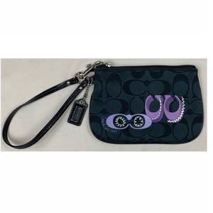 Coach Black and Purple Wristlet